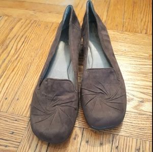 Brown faux suede shoes